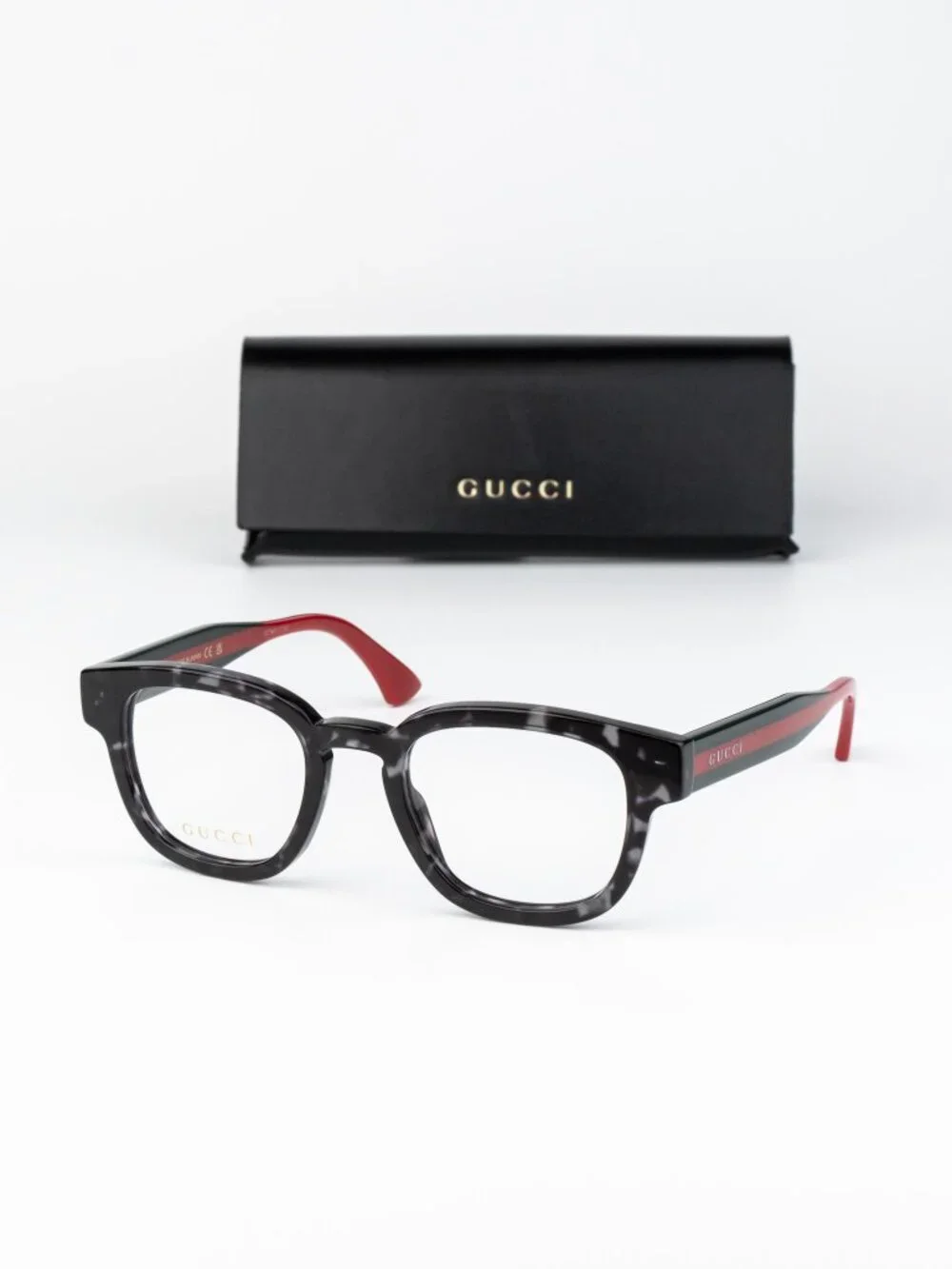 Gucci Women Eyeglasses Grey Havana Square GG1992O 002 NEW AUTHENTIC